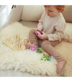 TOOKY TOY Drewniany Sorter Geometryczny Nauka Kształtów Liczenia