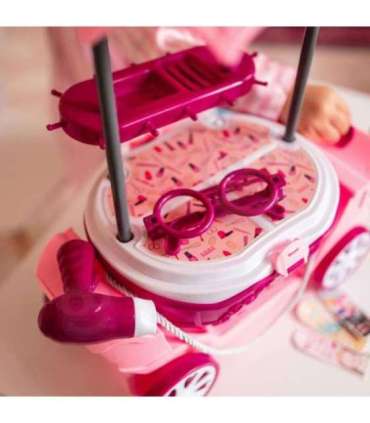 WOOPIE Salon Piękności Urody Toaletka na Kółkach Wózek Wlizka 31 akc. 4w1