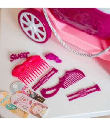 WOOPIE Salon Piękności Urody Toaletka na Kółkach Wózek Wlizka 31 akc. 4w1