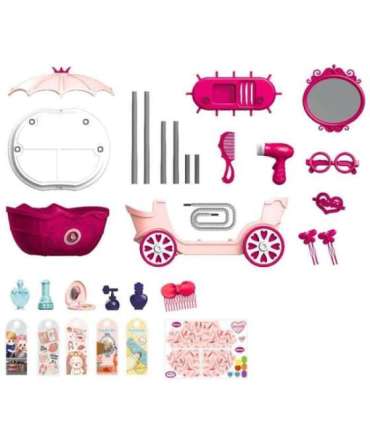 WOOPIE Salon Piękności Urody Toaletka na Kółkach Wózek Wlizka 31 akc. 4w1