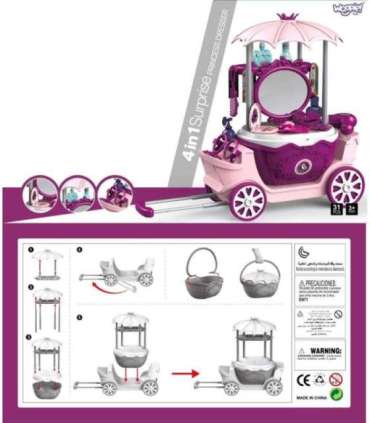 WOOPIE Salon Piękności Urody Toaletka na Kółkach Wózek Wlizka 31 akc. 4w1