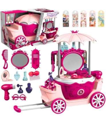 WOOPIE Salon Piękności Urody Toaletka na Kółkach Wózek Wlizka 31 akc. 4w1