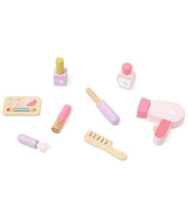 VIGA Duża Toaletka Drewniana Biało-Różowa z Lustrem i Krzesełkiem