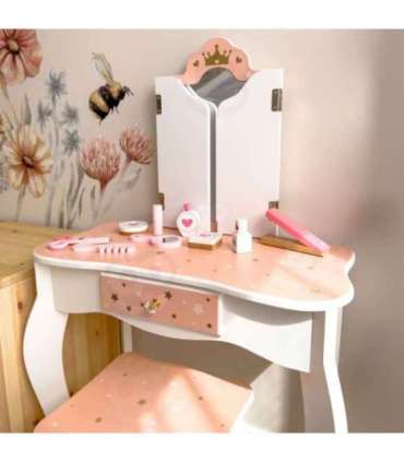 WOOPIE GREEN Drewniana Toaletka z Lustrem i Akcesoriami