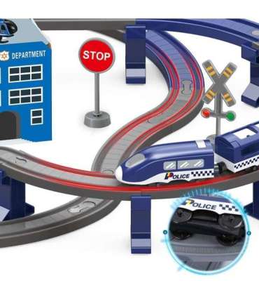 WOOPIE Kolejka Elektryczna Tor Samochodowy Komisariat Policji Helikopter Auta 92 el.