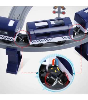 WOOPIE Kolejka Elektryczna Tor Samochodowy Komisariat Policji Helikopter Auta 92 el.