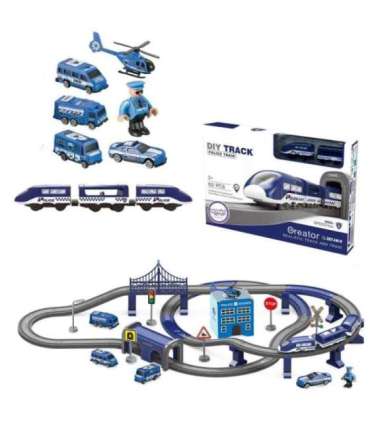 WOOPIE Kolejka Elektryczna Tor Samochodowy Komisariat Policji Helikopter Auta 92 el.