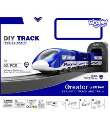 WOOPIE Kolejka Elektryczna Tor Samochodowy Komisariat Policji Helikopter Auta 92 el.