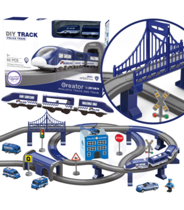 WOOPIE Kolejka Elektryczna Tor Samochodowy Komisariat Policji Helikopter Auta 92 el.