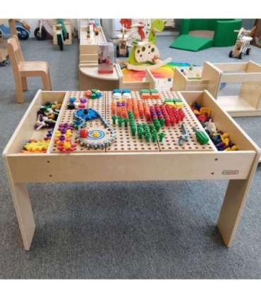 MASTERKIDZ Drewniany Stół Edukacyjny + AKCESORIA STEM WALL