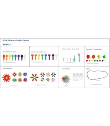 MASTERKIDZ Drewniany Stół Edukacyjny + AKCESORIA STEM WALL