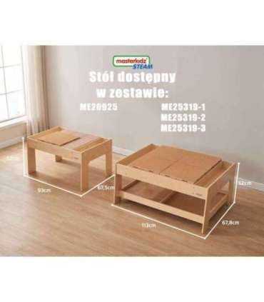 MASTERKIDZ Drewniany Stół Edukacyjny + AKCESORIA STEM WALL
