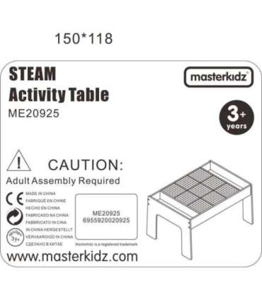 MASTERKIDZ Drewniany Stół Edukacyjny + AKCESORIA STEM WALL