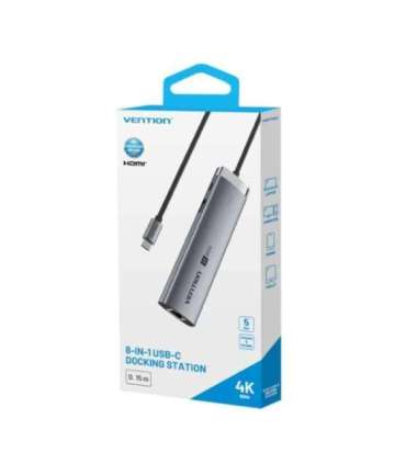 Vention USB-C 8-in-1 4K 60Hz 100W docking station