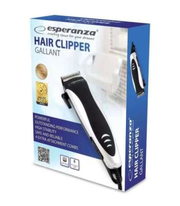 ESPERANZA HAIR CLIPPER GALLANT BLACK/SILVER EBC005