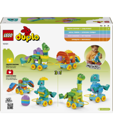 LEGO DUPLO Kolm ühes: dinosaurused ratastel