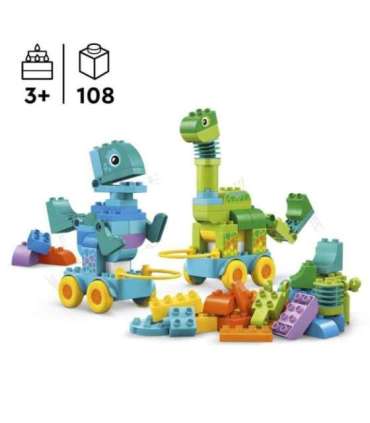 LEGO DUPLO Kolm ühes: dinosaurused ratastel