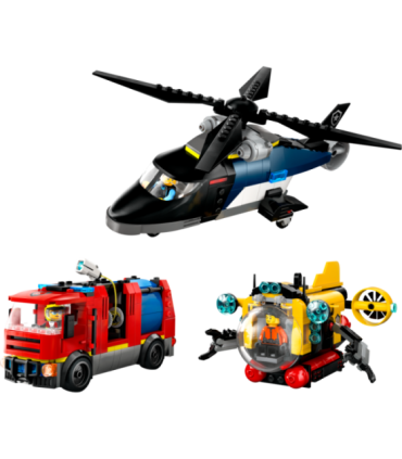 LEGO City Helikopteri, tuletõrjeauto ja allveelaeva remiks