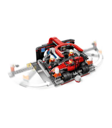 LEGO City F1 boksipeatus ja boksimeeskond Ferrari autoga