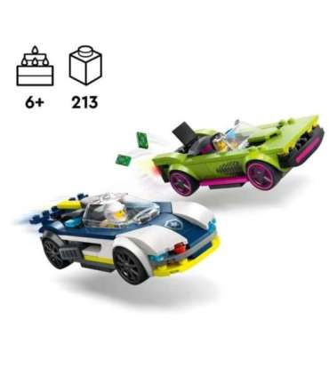 LEGO City Politseiauto ja muskelauto tagaajamine