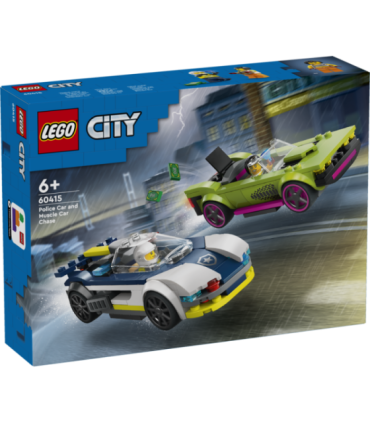 LEGO City Politseiauto ja muskelauto tagaajamine