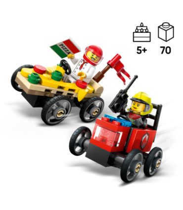 LEGO City Pitsaauto vs tuletõrjeauto võidusõiduautode komplekt
