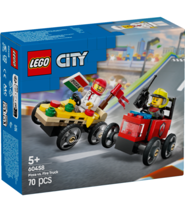 LEGO City Pitsaauto vs tuletõrjeauto võidusõiduautode komplekt