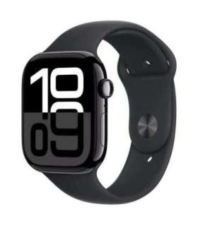 Apple Watch Series 10 GPS + Cellular 42mm Jet Black Alu Case, Black Sport Band S/M EU MWX63