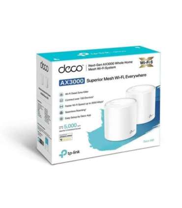AX3000 Whole Home Mesh Wi-Fi 6 System Deco X60 (2-pack) 802.11ax 2402+574 Mbit/s 10/100/1000 Mbit/s Ethernet