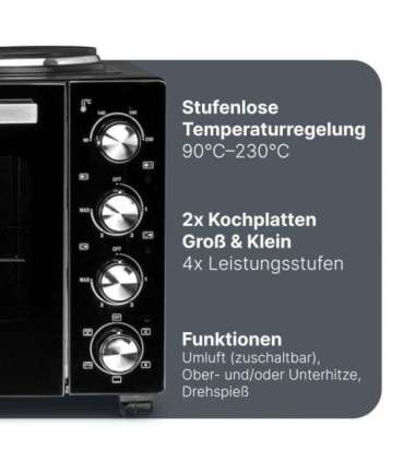 Mini oven with 2 hot plates Proficook