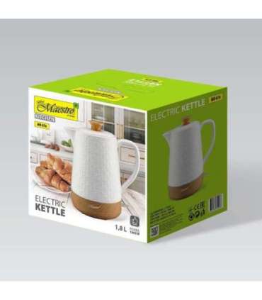 Maestro MR-076 electric kettle 1.8 L 1800 W White, Wood