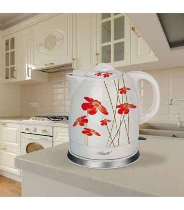 Feel-Maestro MR-066-RED FLOWERS electric kettle 1.5 L 1200 W Red, White