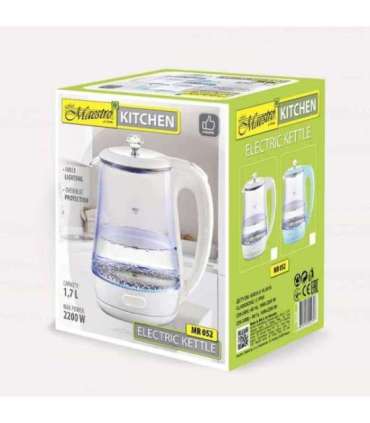 Maestro MR-052-BLUE Electric glass kettle, blue 1.7 L