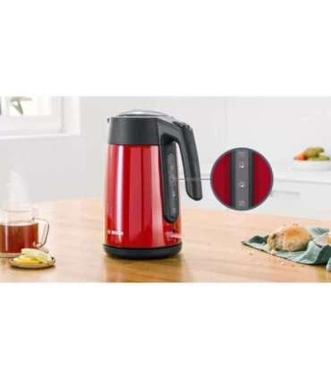 Electric kettle Bosch TWK 7L464, 2400 W, 1.7 l Red