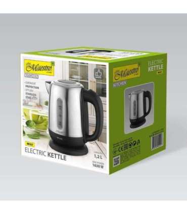 MAESTRO MR-027 electric kettle 1.2 L 1630 W Steel, Black
