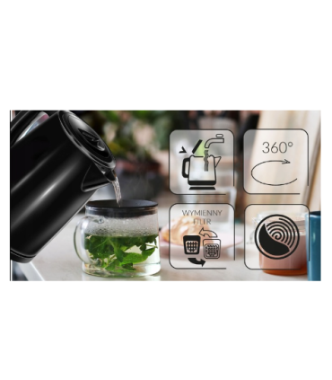 MPM Cordless kettle MCZ-112black 1,7 L, 2200 W