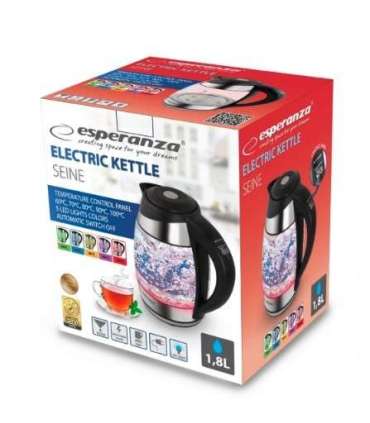 Esperanza EKK026 electric kettle 1.7 L 2200 W Black, Transparent