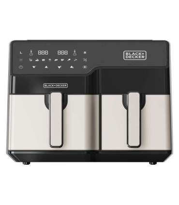 Black & Decker BXAF9000E Double 9 L Stand-alone 2500 W Hot air fryer Black, Stainless steel
