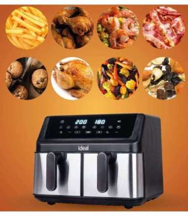 IDEAL Fat-free fryer, double horizontal 9L, 8 functions - including food drying