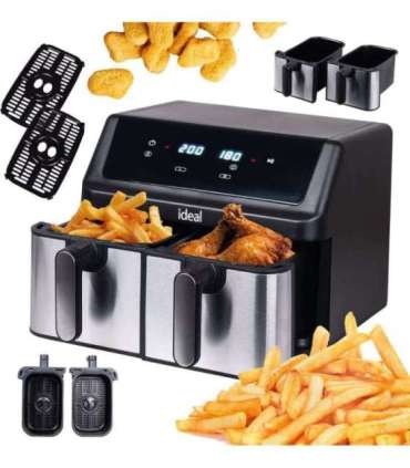 IDEAL Fat-free fryer, double horizontal 9L, 8 functions - including food drying