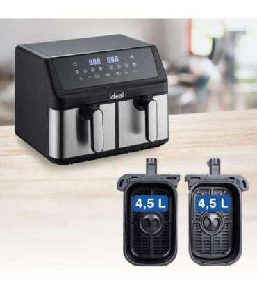 IDEAL Fat-free fryer, double horizontal 9L, 8 functions - including food drying