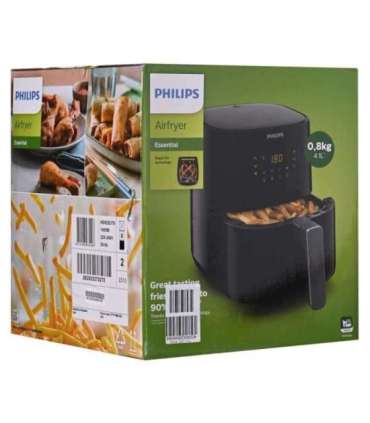Philips Essential HD9252/70 fryer Single 4.1 L Stand-alone 1400 W Hot air fryer Black, Silver