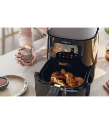 Philips Essential HD9252/70 fryer Single 4.1 L Stand-alone 1400 W Hot air fryer Black, Silver