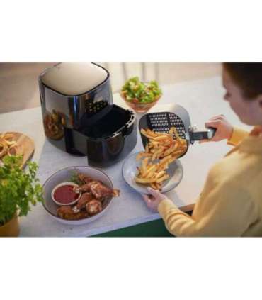 Philips Essential HD9252/70 fryer Single 4.1 L Stand-alone 1400 W Hot air fryer Black, Silver