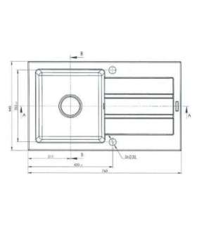 Sink MAIDSINKS Promo 76x44 1B 1D black