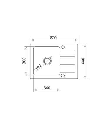 Kitchen sink MAIDSINKS Promo 62x44 1B 1D black