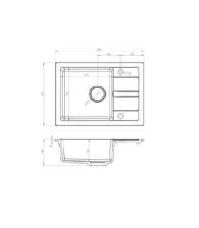 Black sink set with flexi faucet - MAIDSINKS BALI sink (62x44) 1B1D black + Flessi Black Edition faucet