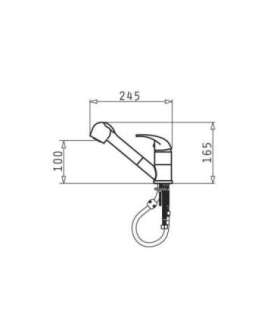 Pyramis Fido kitchen mixer grey concrete 090921838