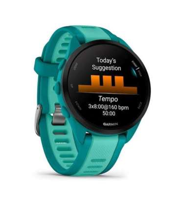 Garmin Forerunner 165 Music 3.05 cm (1.2") AMOLED 43 mm Digital 390 x 390 pixels Touchscreen Turquoise GPS (satellite)
