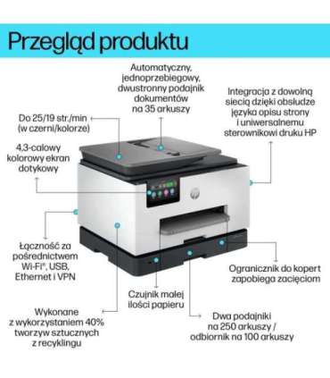 HP OfficeJet Pro 9130b Wireless All-in-One Color Printer, Two-sided printing Copier, Scanner